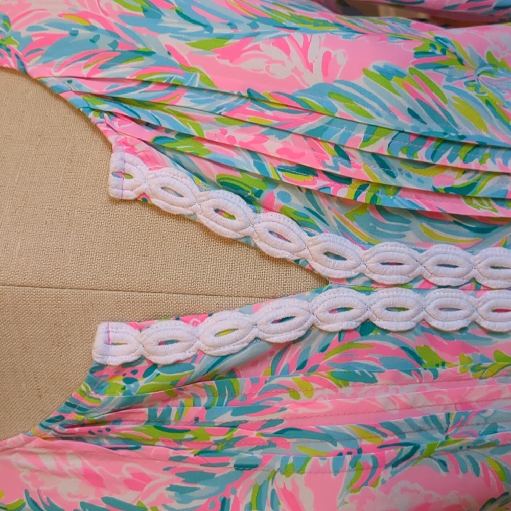 Lilly Pulitzer Hollie Tunic Pink and Blue Floral Dress XS - Picture 10 of 15